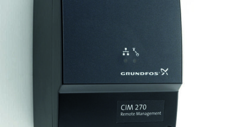 The Grundfos Communication Interface Module enables data transmission via GPRS/SMS from the Grundfos pumps and controllers.