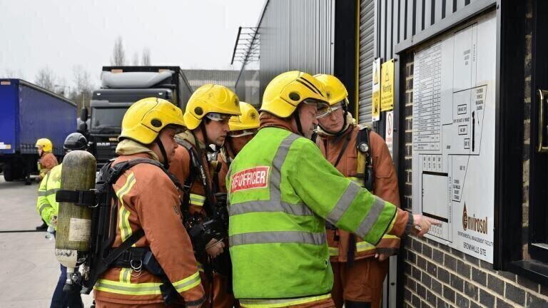 West Midlands Fire Service using the unique training facilities at ERG Head Quarters