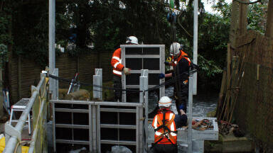 Penstock Sluice Structure Installed in Flooded River