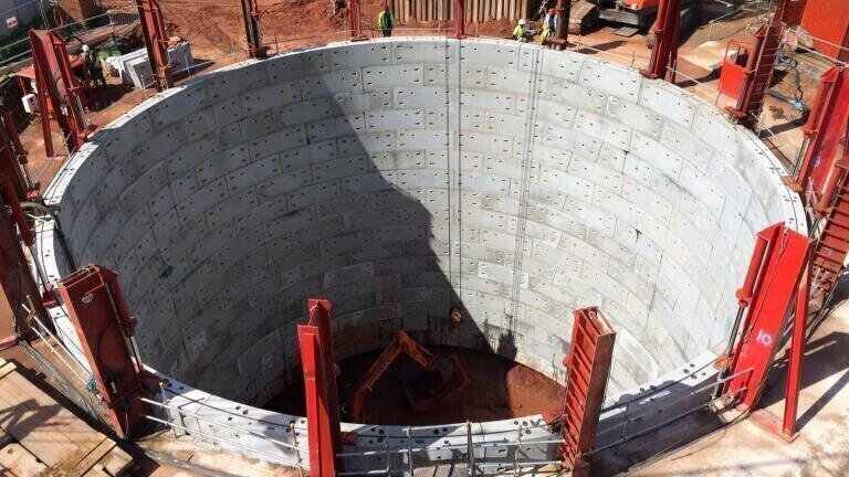 The huge underground detention tank at Lymm