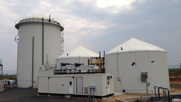 Biogas digester at North State Rendering