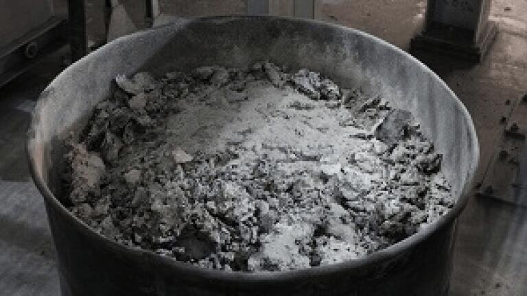 Figure 2: Waste Ash in the barrel