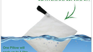 Eco-Friendly Polymer Pillow Cleans Up Contaminants in Minutes