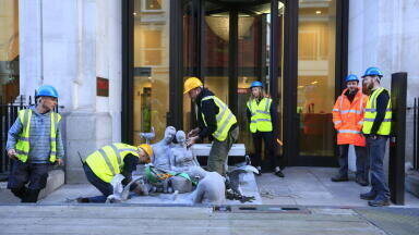 2.5 Tonne Ocean Plastic Sculpture Installed on Doorstep of Coca-Cola HQ