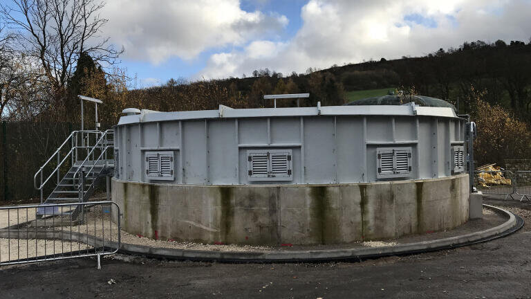 A&J Fabtech has completed the installation of a bespoke sludge thickener with a low-profile outline that means it is barely visible in the landscape.