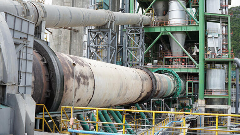 Rotary kiln on a cement plant