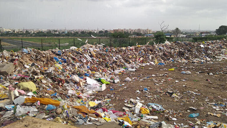 Photo credit Dr Simon Willcock, Bangor University -  It is not just sewage that nature cleans up for us, landfill sites bury solid waste and rely on nature to break it down over time.