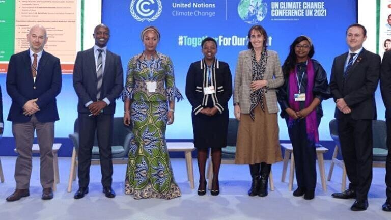 left to right - John Kioli, Chairman, Kenya Climate Change Working Group ; Dr Johan C.I. Kuylenstierna, Stockholm Environment Institute; Arnold Kipchumba, Kenya SLCP Project ; H.E. Hajia Samira Bawumia, Second Lady, Republic of Ghana ; H.E. Rachel Ruto, Second Lady, Republic of Kenya ; Charlotte Morton, World Biogas Association; Ruth Sego, ClimateWorks Foundation; Alex Marshall, Clarke Energy ; Tedd Moyo, Oxford Fellow.