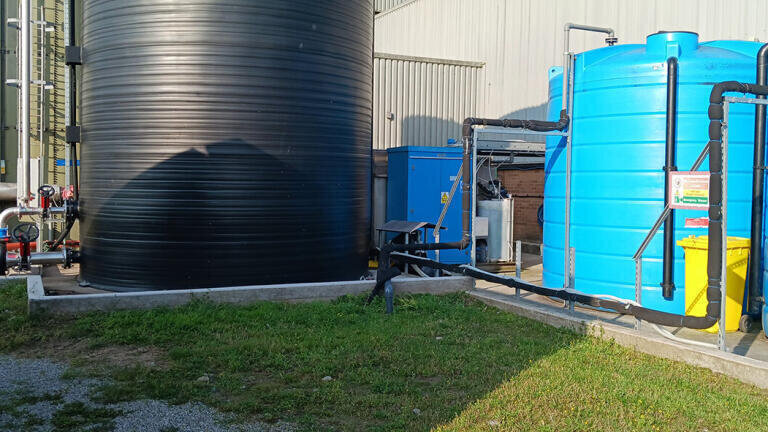Deeside Cereals’ 60m3 wastewater treatment tank, which benefits from Landia’s AirJet
