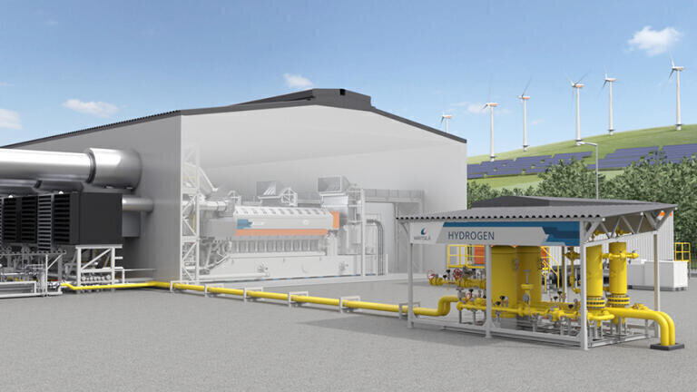 World’s first large-scale 100% hydrogen-ready engine power plant