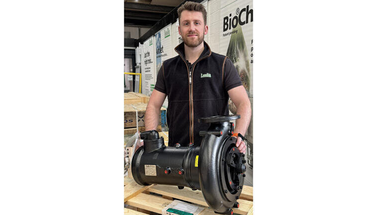 Josh Edge from Landia UK with the much prized chopper pump
