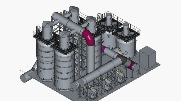 Computer Rendering of an ERG Neev Odour Control Unit under construction in India.