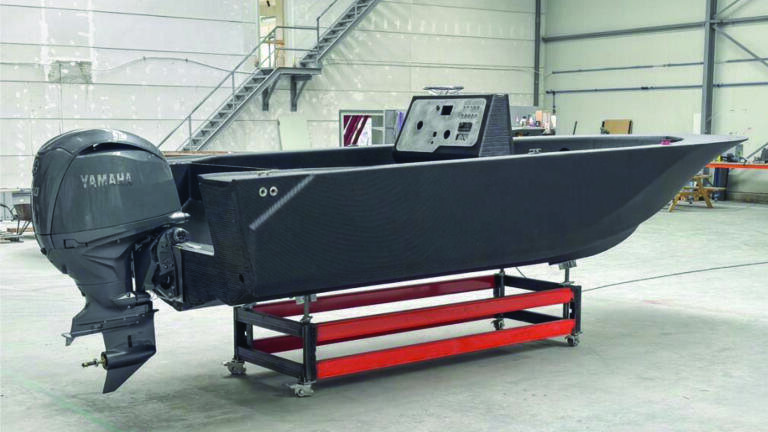 3D-printed boat at CEAD's Maritime Application Center